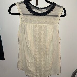Chic Cream and Black Lace Women's Blouse